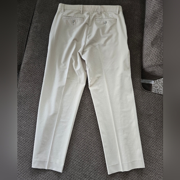 FJ Footjoy Dress Pants Mens 33x32 Beige Golf Straight Stretch Athleisure - Picture 9 of 12
